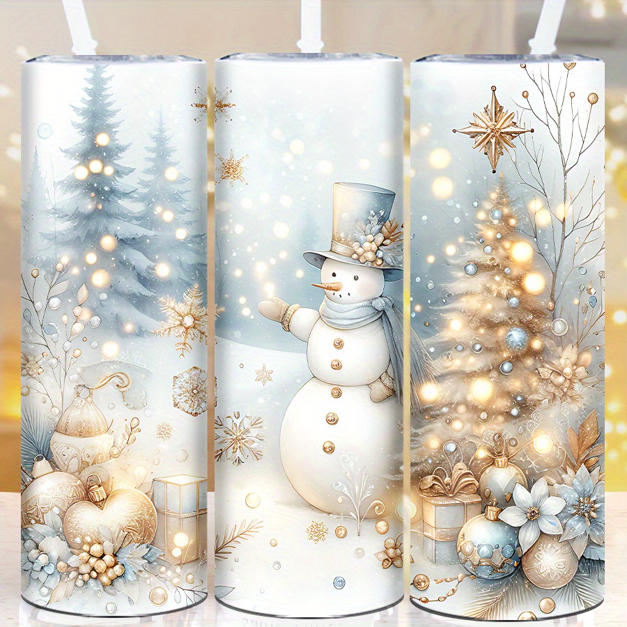 Family Tree Print - 20オンスのストレートカップ1個、3Dプリントされた雪だるま/光るクリスマスツリー柄、断熱クリスマスウォーターボトル、クリスマスパーティーの装飾、クリスマスストッキングの詰め物、家族旅行用カップ、クリスマスツリー柄、クリスマスに最適。