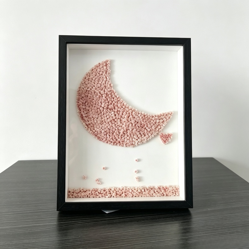 Engraved Wood Frame - 深さ3cmのシャドーボックスフレーム、3Dアート作品用木製ディスプレイケース、北欧風DIY木製写真フレーム（家の写真装飾用）