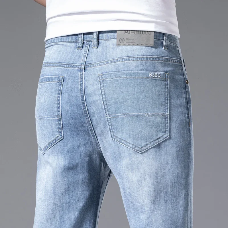 Levis Jeans 501 - メンズストレートジーンズ,カジュアル,ライトブルー,通気性,快適,アイロンなし,ストレッチ,クラシック,新しい,秋,2024
