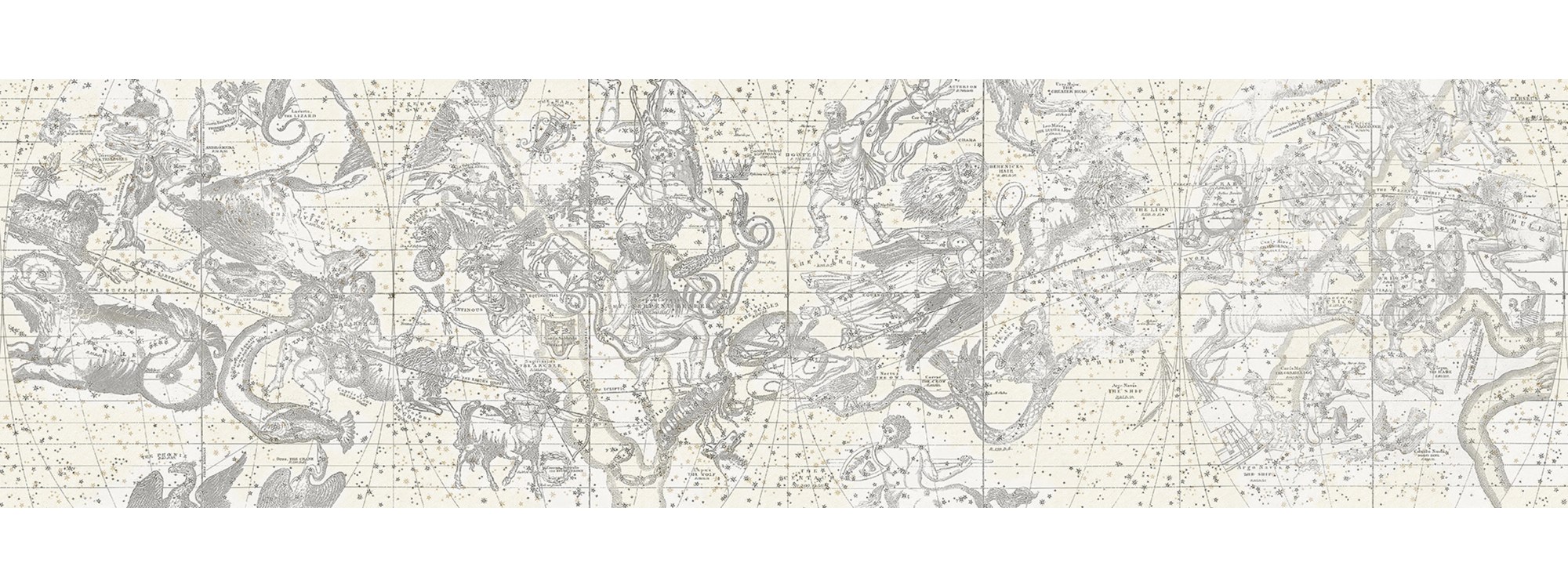 Custom Star Map - 星の地図をモチーフにした白い壁紙。リビングルーム用のカスタム壁飾り。