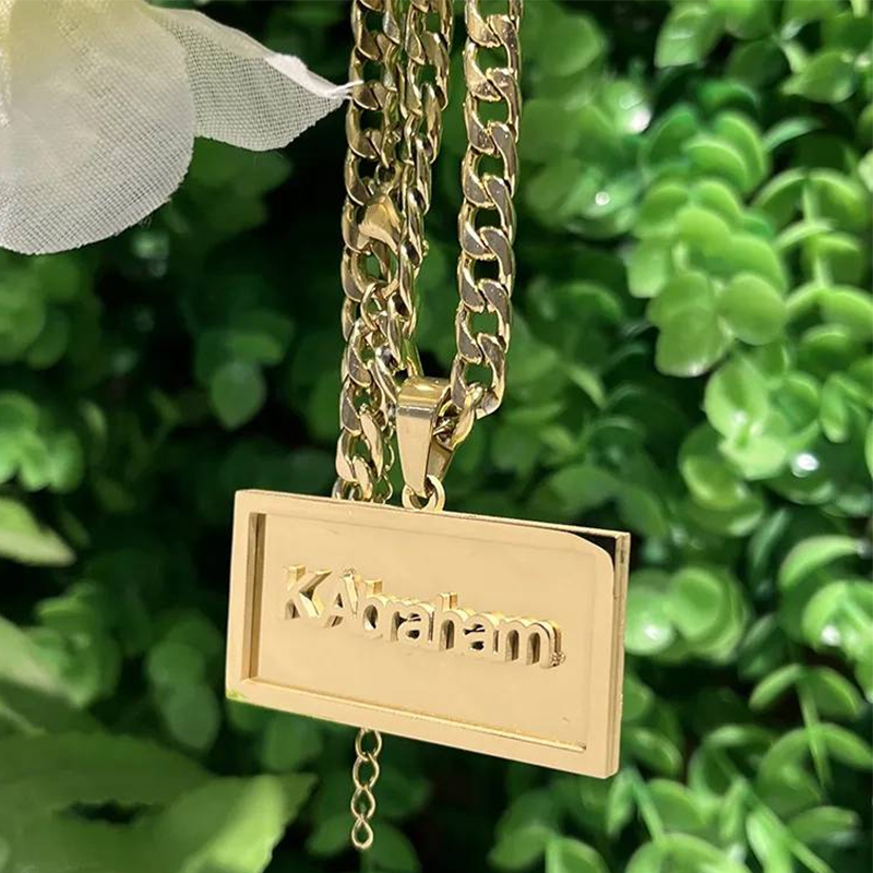 男性と女性のためのヒップホップネックレス,二重層,溶接,ステ - Name Necklace Custom のレビューと価格