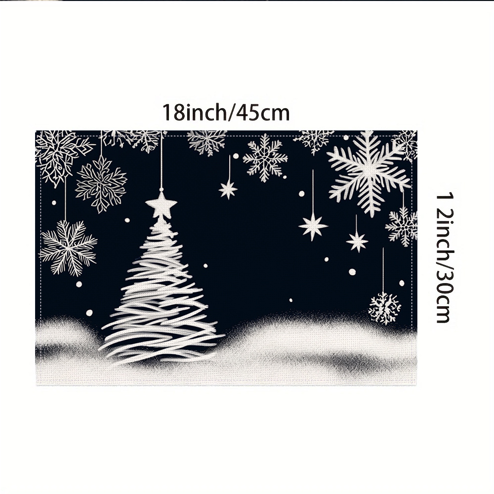 4枚セットのフェスティバル用プレースマット。クリスマスツリー - Family Tree Print のレビューと価格