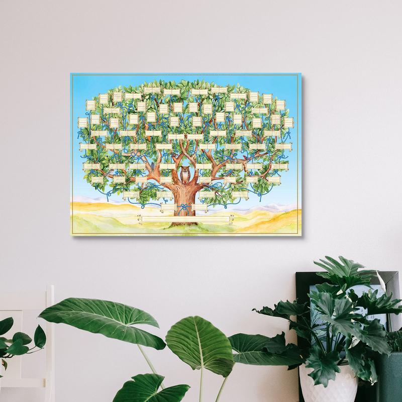 記入可能な家系図チャート 6 世代祖先ポスター家系図壁アート - Family Tree Print のレビューと価格