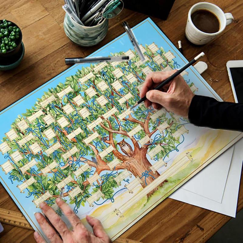 記入可能な家系図チャート 6 世代祖先ポスター家系図壁アート - Family Tree Print のレビューと価格