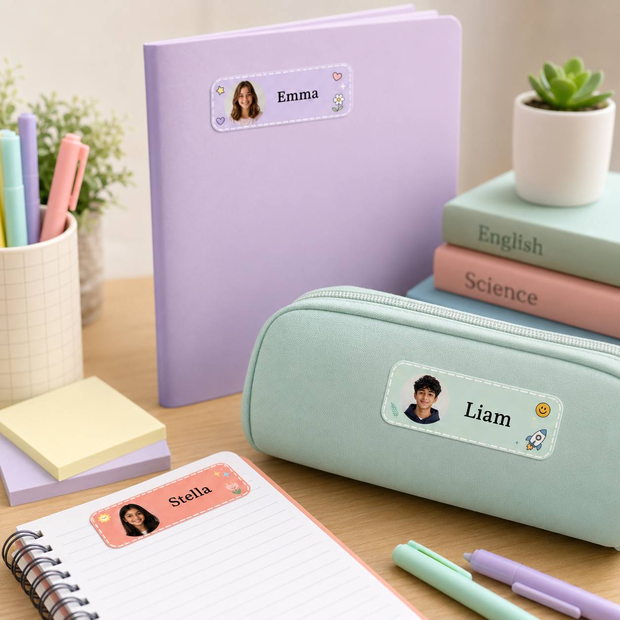 カスタマイズされた写真入り名前入りクラスステッカー、パーソナ - Personalized Name Box のレビューと価格