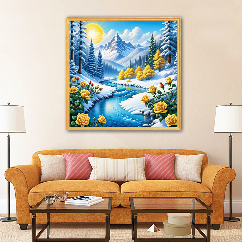 Evershine 川ダイヤモンド絵画風景新着モザイク花ライ - Photo Mosaic Print のレビューと価格