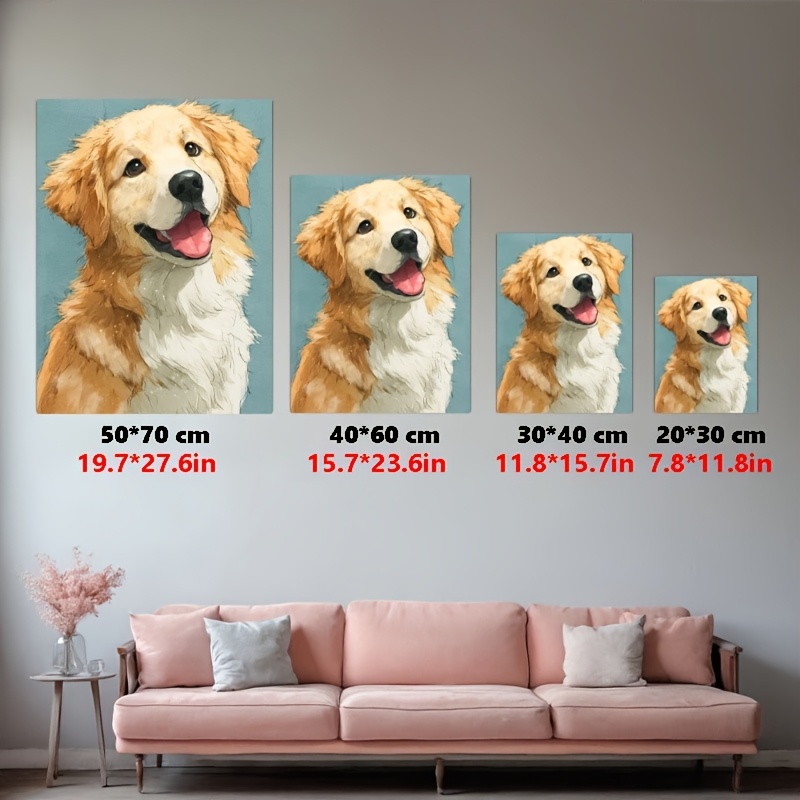 カスタムペット水彩キャンバスポスター ペットの写真をアップロ - Pet Portrait Custom のレビューと価格